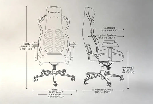 Blacklyte gaming chair width