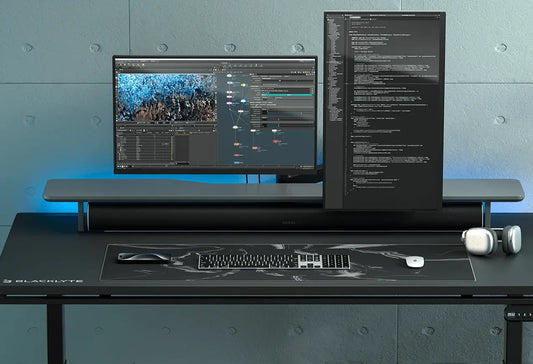 Dual monitor arm for desk setup