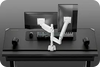 White dual monitor arm for standing desk