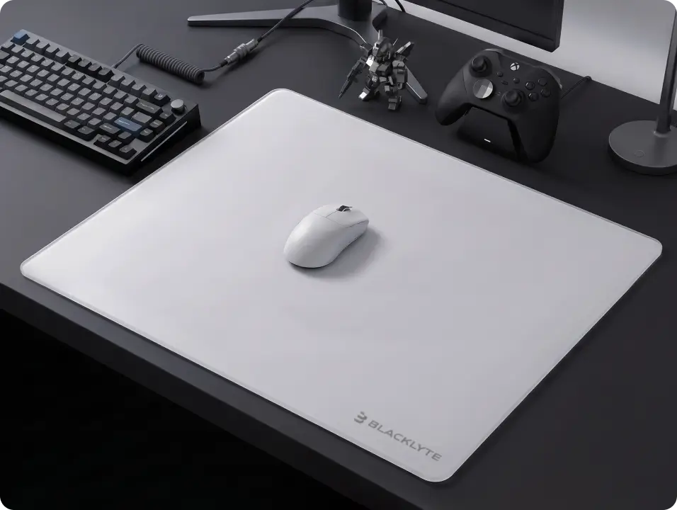 Premium tempered glass gaming mouse pad with minimalist design