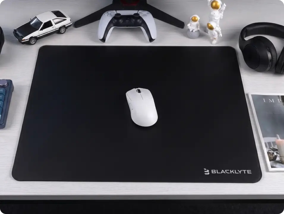 Atlas glass mousepad with low-friction tracking surface