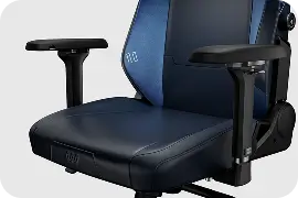 Blue liquid edition gaming chair with adjustable armrests