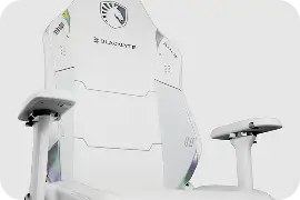 White liquid edition gaming chair with adjustable armrests