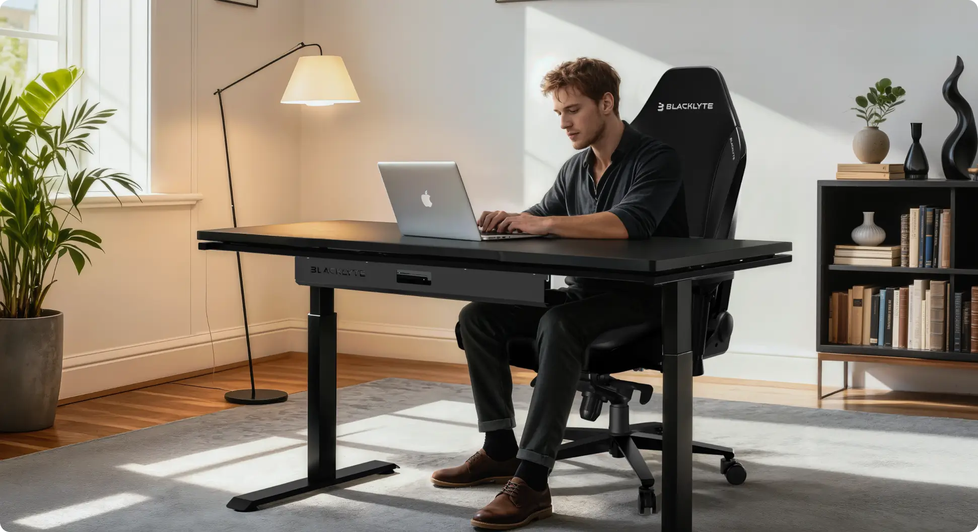 Athena reclining gaming chair in a home office