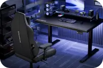 Electric standing desk in modern home office