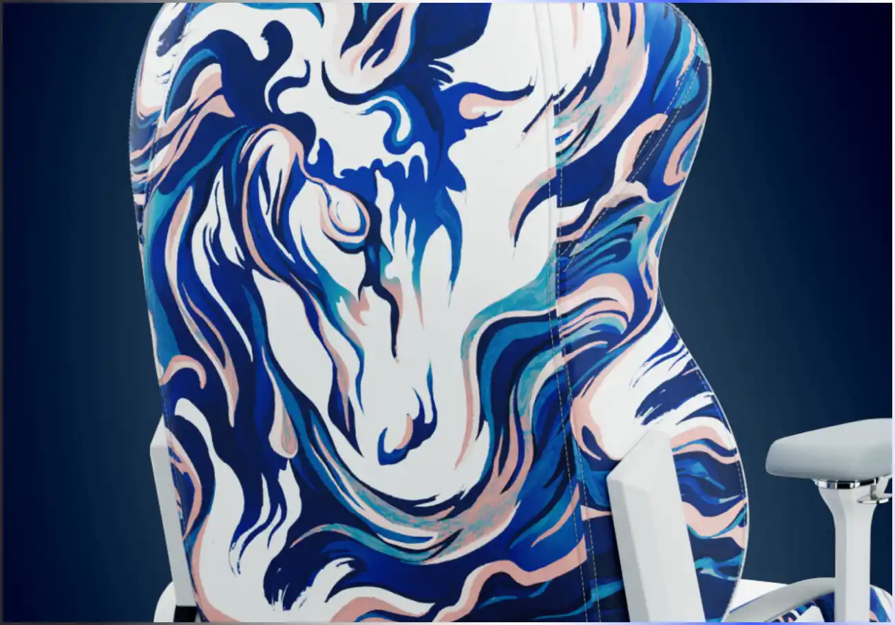 Kraken Pro Team Liquid gaming chair Year of the Horse backrest with blue horse silhouette artwork