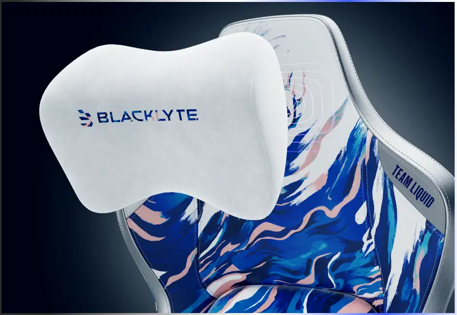 Team Liquid Kraken Pro gaming chair with magnetic memory foam headrest pillow