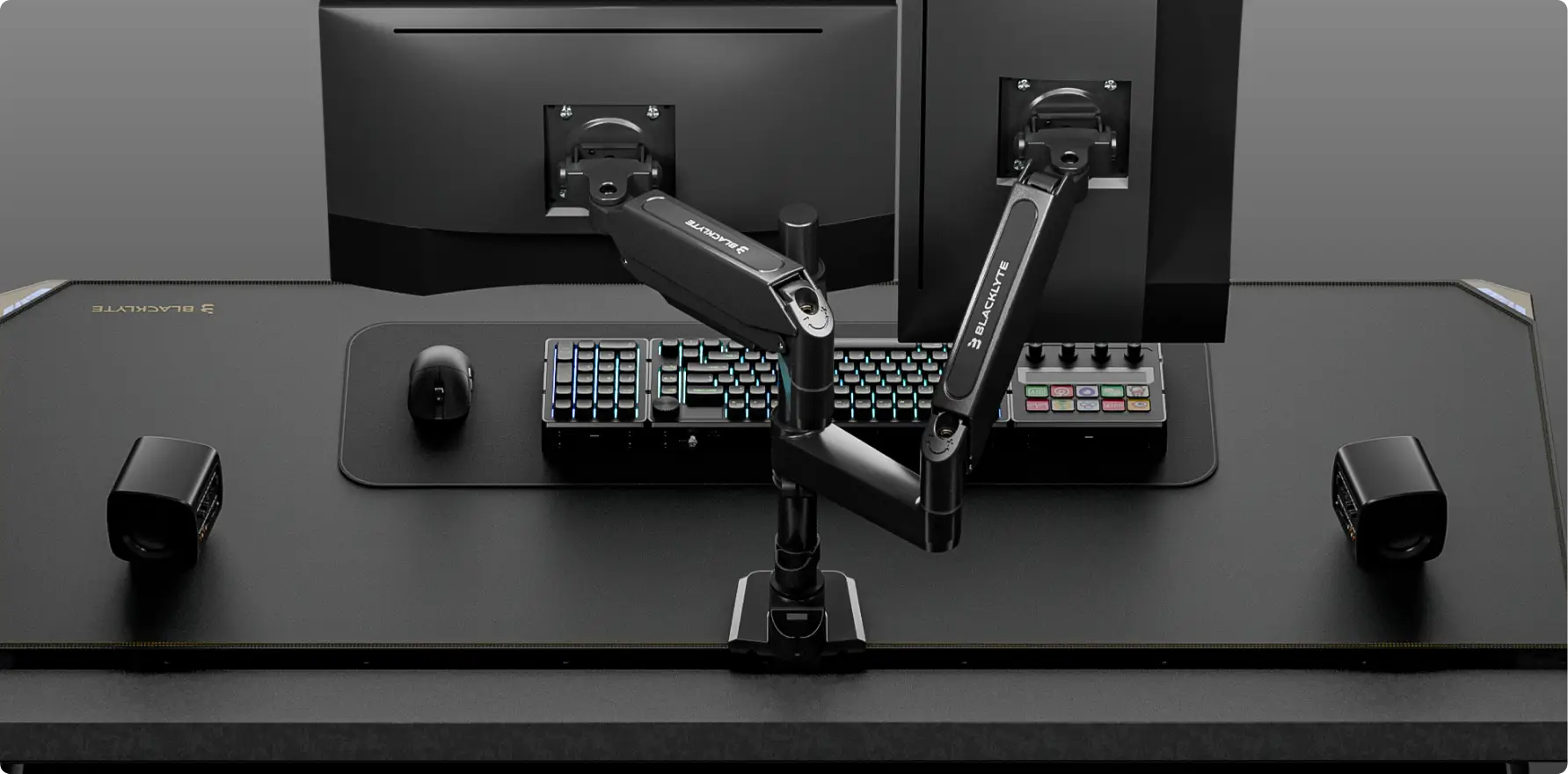 Blacklyte dual monitor arms
