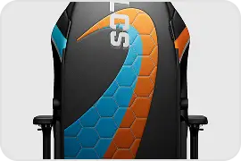 Back view of Rocket League World Championship edition gaming chair