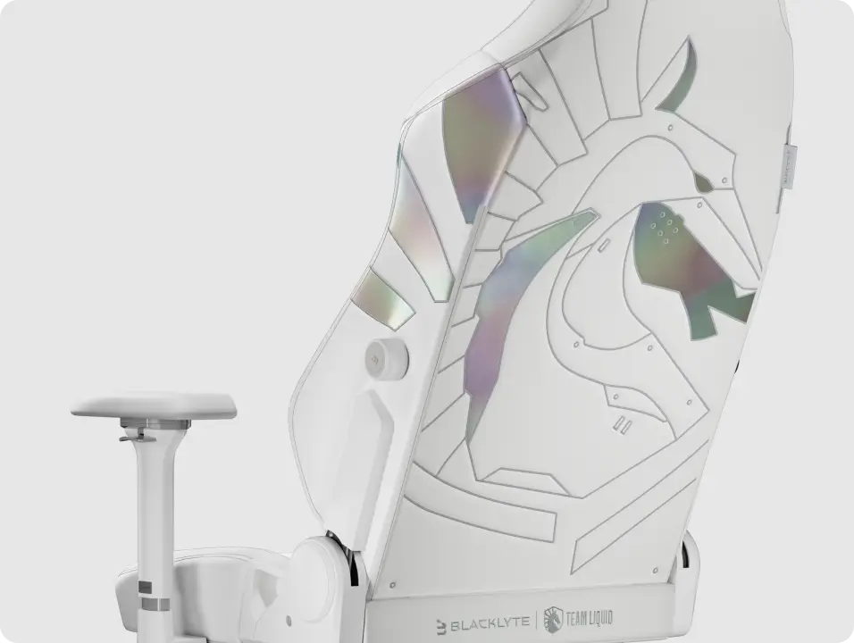 Ergonomic white Liquid gaming chair with high back and adjustable armrests
