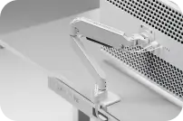 Atlas white single-monitor mount for desk